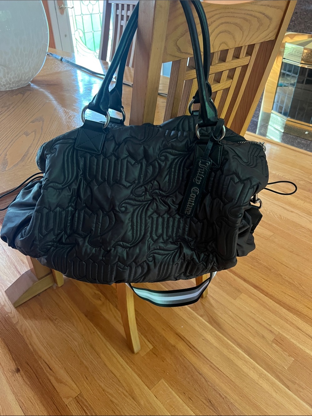 Juicy Couture Black Quilted Travel Weekender Bag